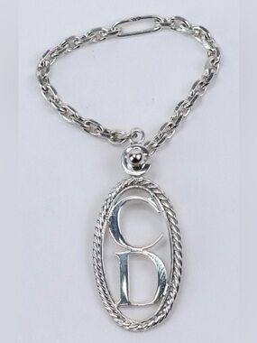 Vintage Christian Dior Sterling Silver Keychain/Purse Charm